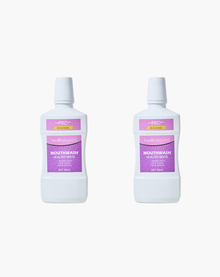 Gesundes wei&szlig;es Mundwasser